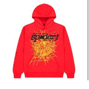 NWOT Sp5der red P*nk V2 hoodie. Size small. Matching sweat pants available.)